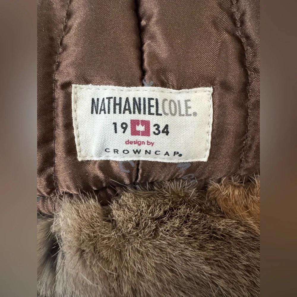 Nathaniel Cole by Crown‎ Cap rabbit fur trim aviator hat unisex size XL